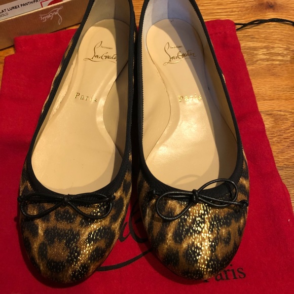NWT Christian Louboutin Spiked Leopard Ballet Flat - Picture 1 of 7